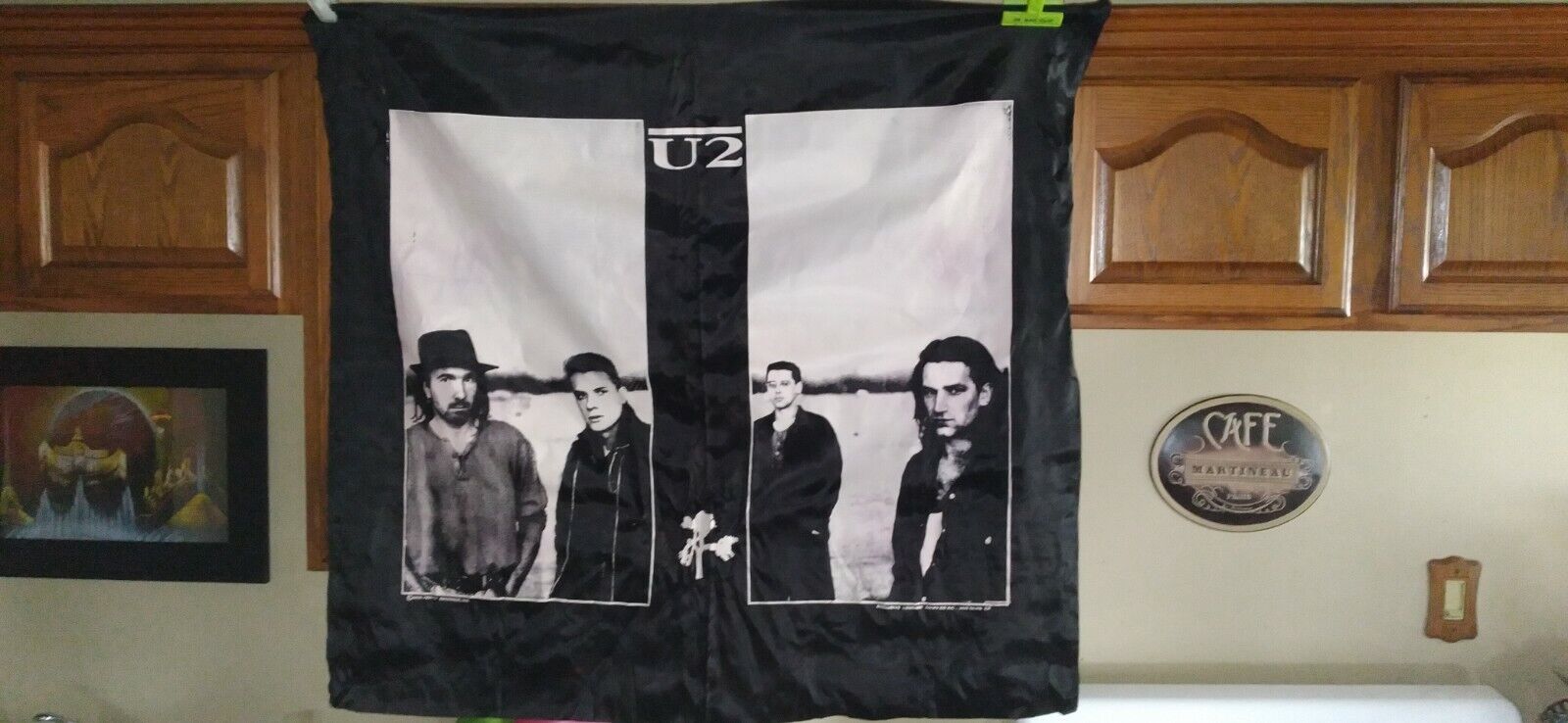 U2 Silk Tapestry  41x42 Vintage 1988 Forty Seconds