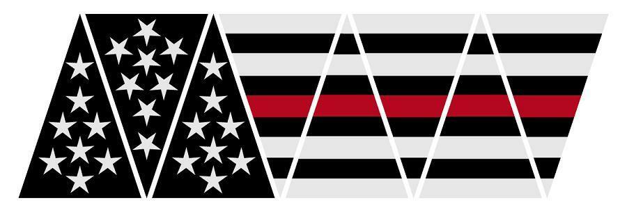 Firefighter Red Line Black American Flag 1010 Helmet Reflective Decal Sticker