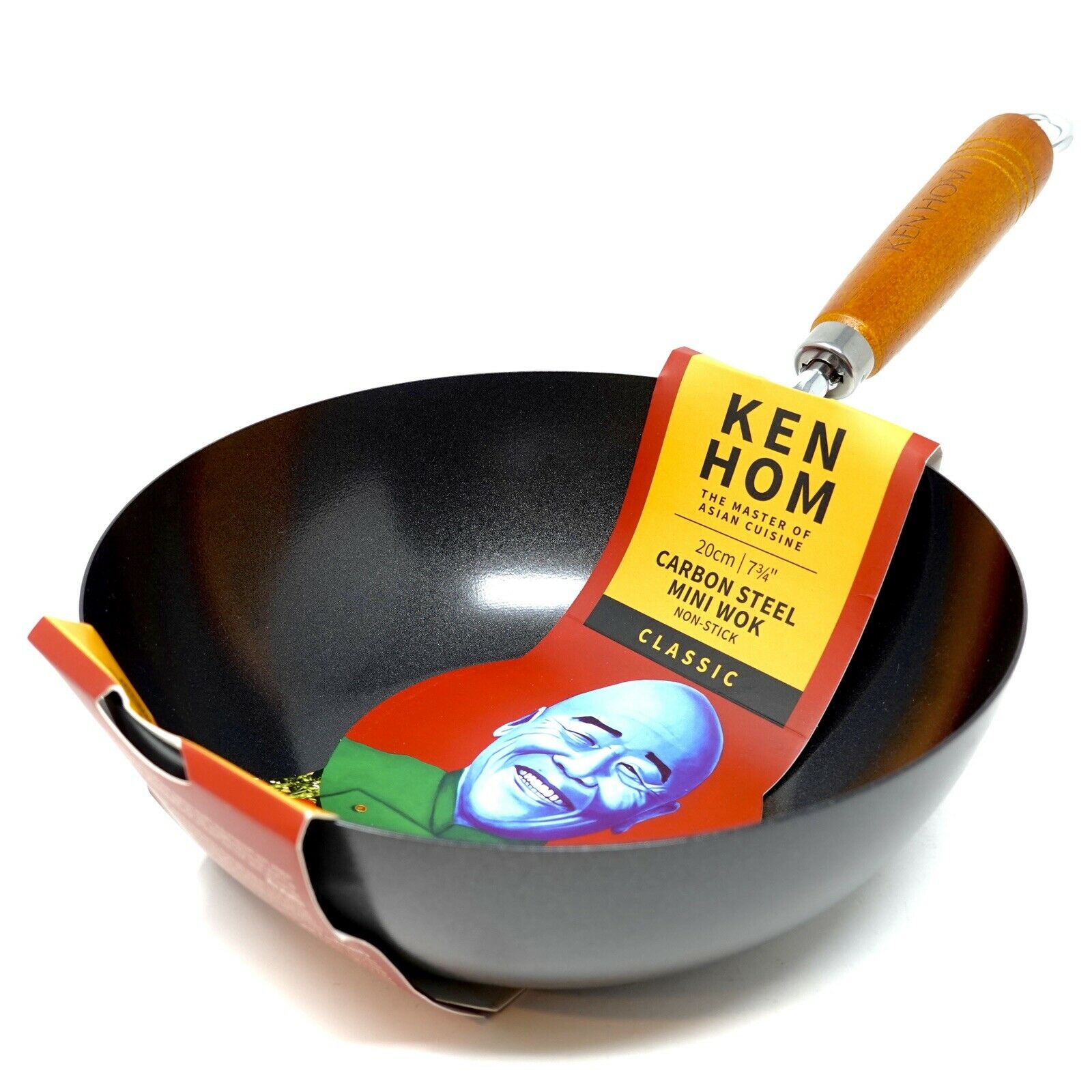 Ken Hom Wok Mini Carbon Steel Non-stick, For Asian Cooking, (20cm, 7 3/4” Inch)