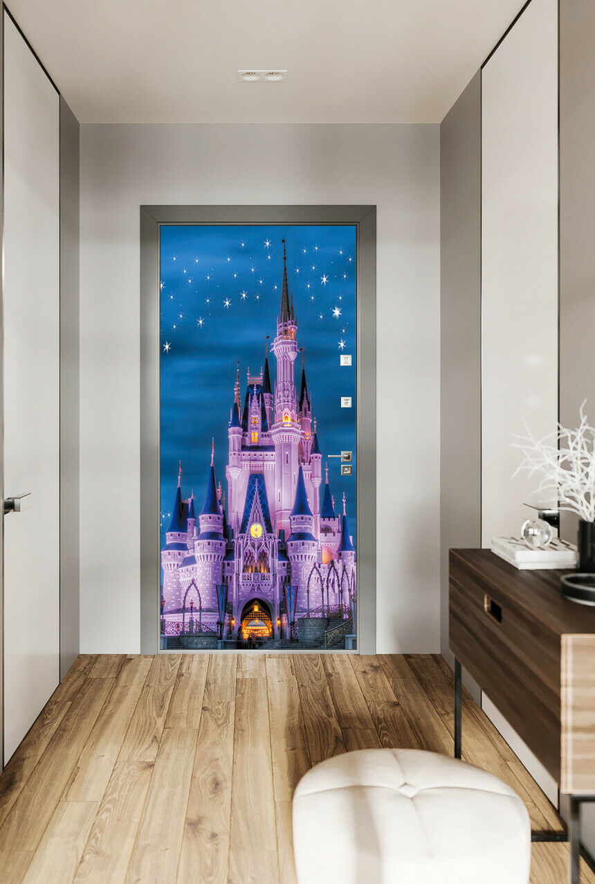 3d Night Of Disney Door Stickers Self-adhesive Home Bedroom Door Murals Poster