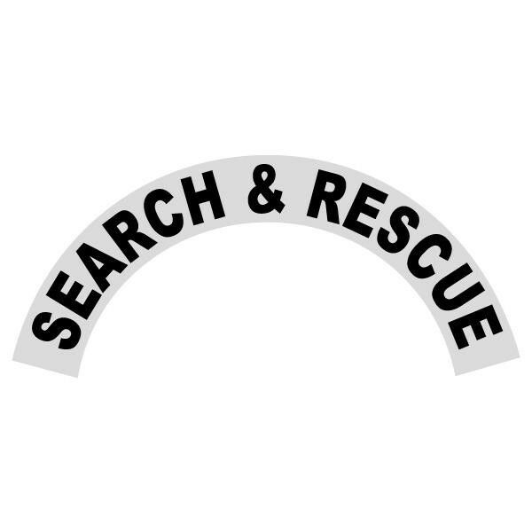 Search & Rescue Black Helmet Crescent Reflective Decal Sticker