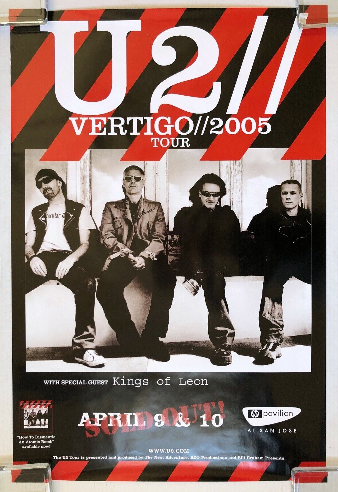 U2 Vertigo 2005 Us Sold Out Concert Tour Poster San Jose Bono The Edge Minty!