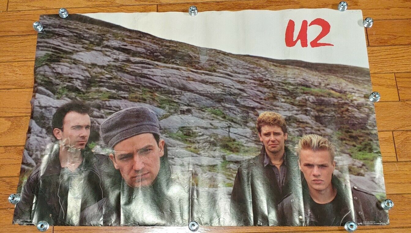 Vintage 1985 U2 Poster Forty Seconds Inc 22" X 34"