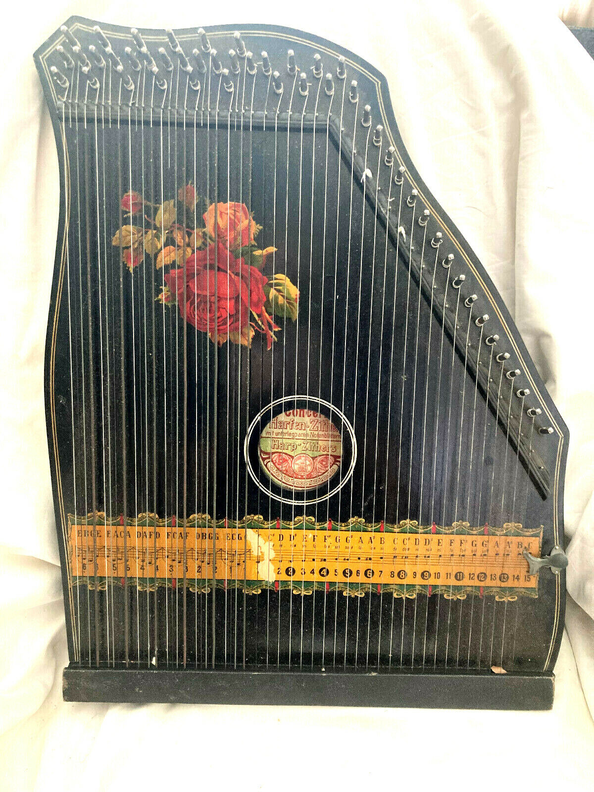 Antique  Concert Harfen -zither  Harp Zithers Made In Saxony