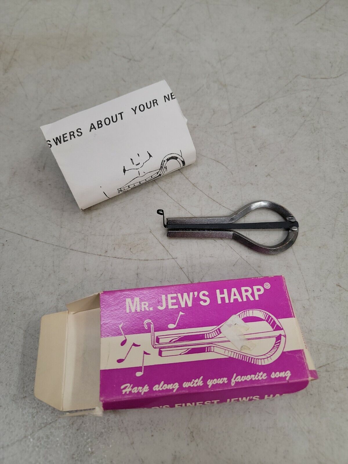 Vintage Mr Jews Harp Worlds Finest Jews Harp W/ Box & Instructions