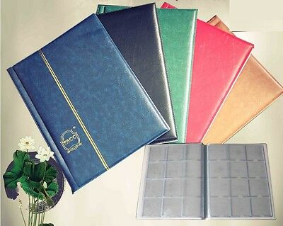 10 Pages Coin Stock Book 120 Pocket Album For 2x2 Paper Flip Holders Storage
