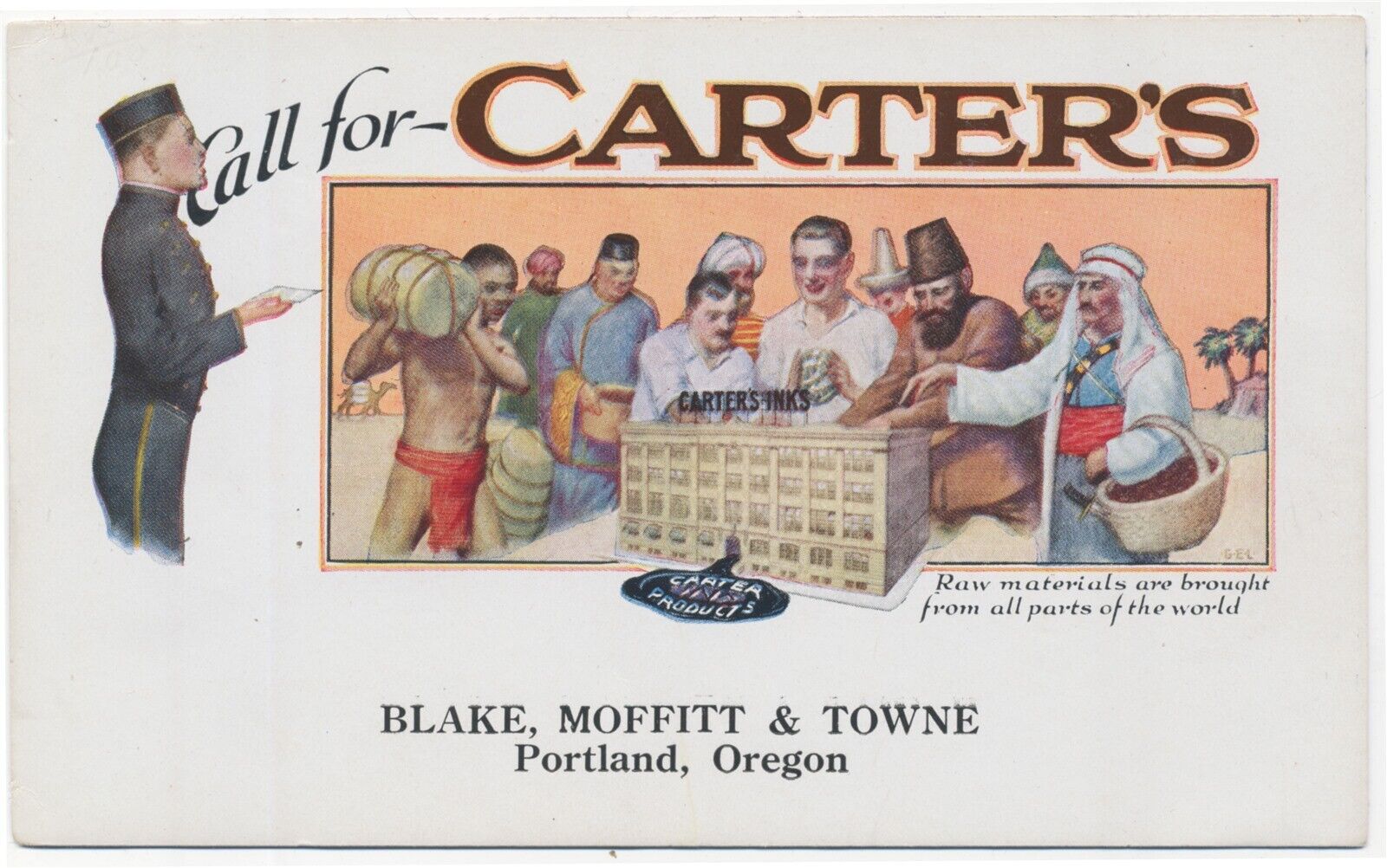Call For Carter's, Blake Moffitt & Towne Portland Oregon Unused Ink Blotter