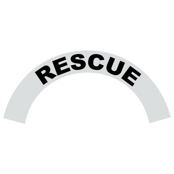 Rescue Black Helmet Crescent Reflective Decal Sticker