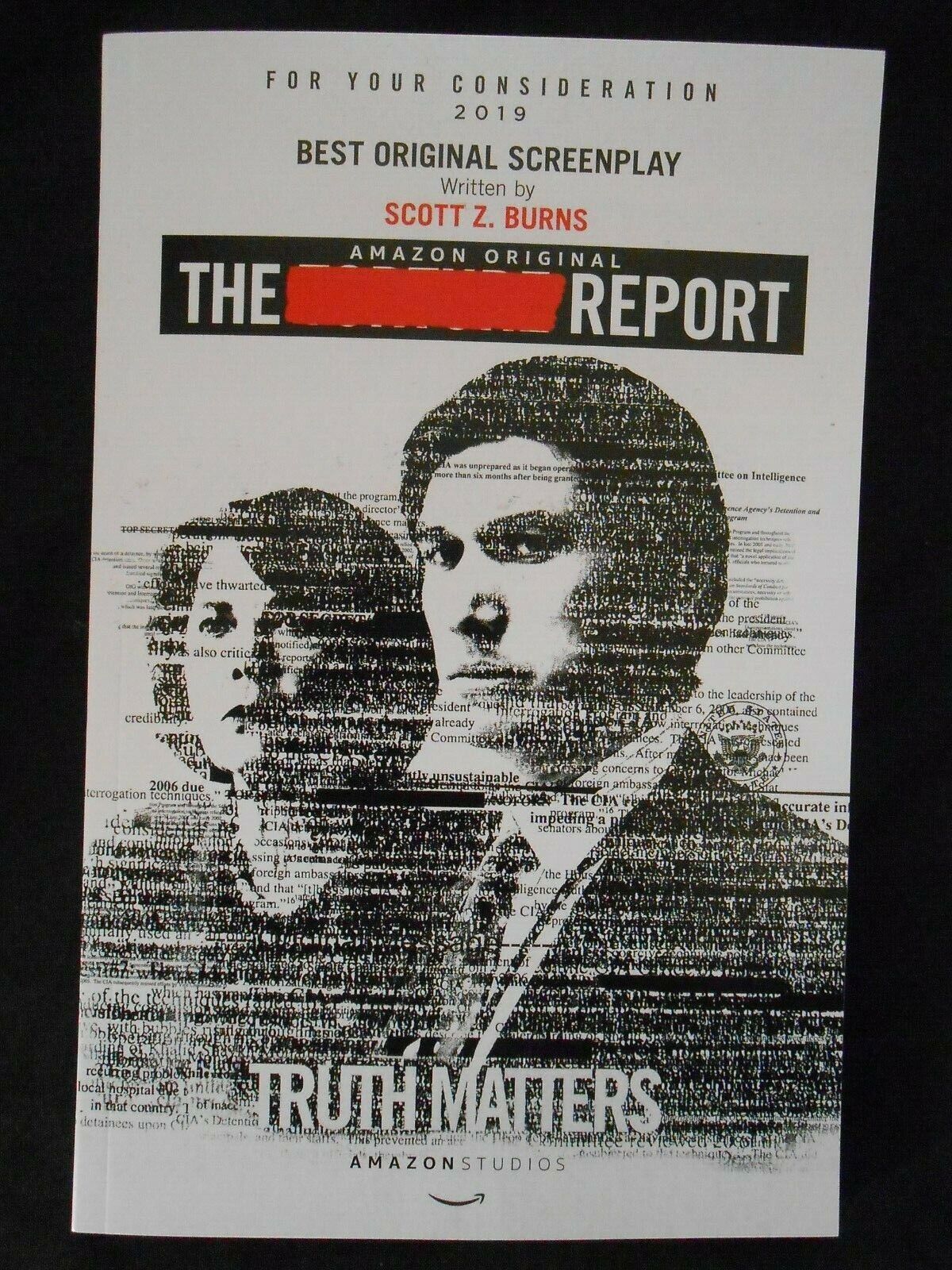 The Report Truth Matters Fyc  Promo Script Screenplay Booklet Scott Z. Burns