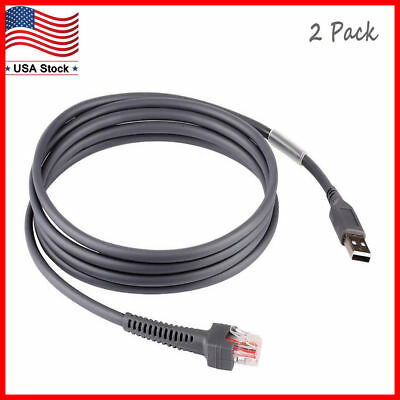 Lot 2 Usb Cable 6ft For Symbol Barcode Scanner Ls2208 Ls4208 Cba-u01-s07zar