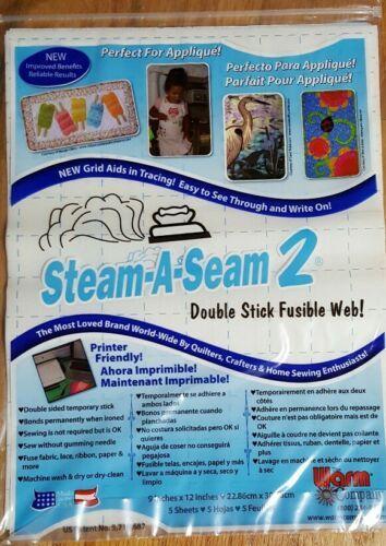 Steam-a-seam 2 ~ Double Stick Fusible Web ~ 9" X 12", 5 Sheets/pk #5517