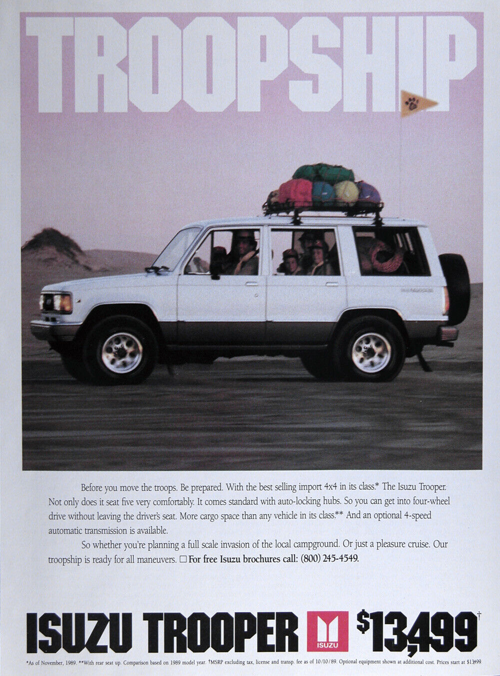 1990 Isuzu Trooper 4x4 Lot (2) Genuine Ads ~ Msrp $13,449 ~ Free Shipping!