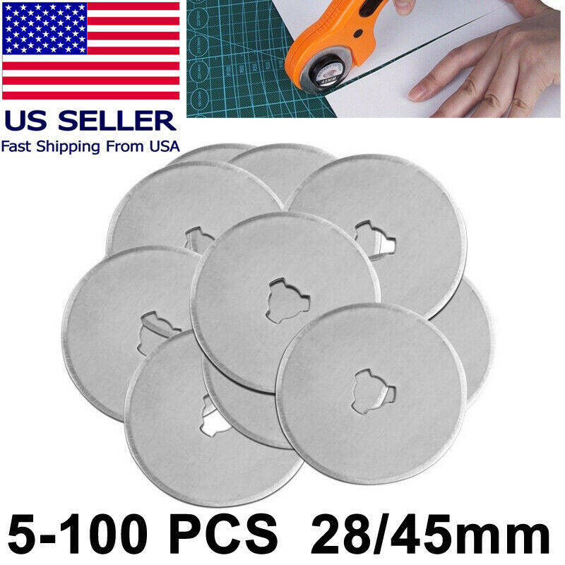 28mm & 45mm Rotary Cutter Spare Blades Leather Quilters Sewing Patchwork Fabric