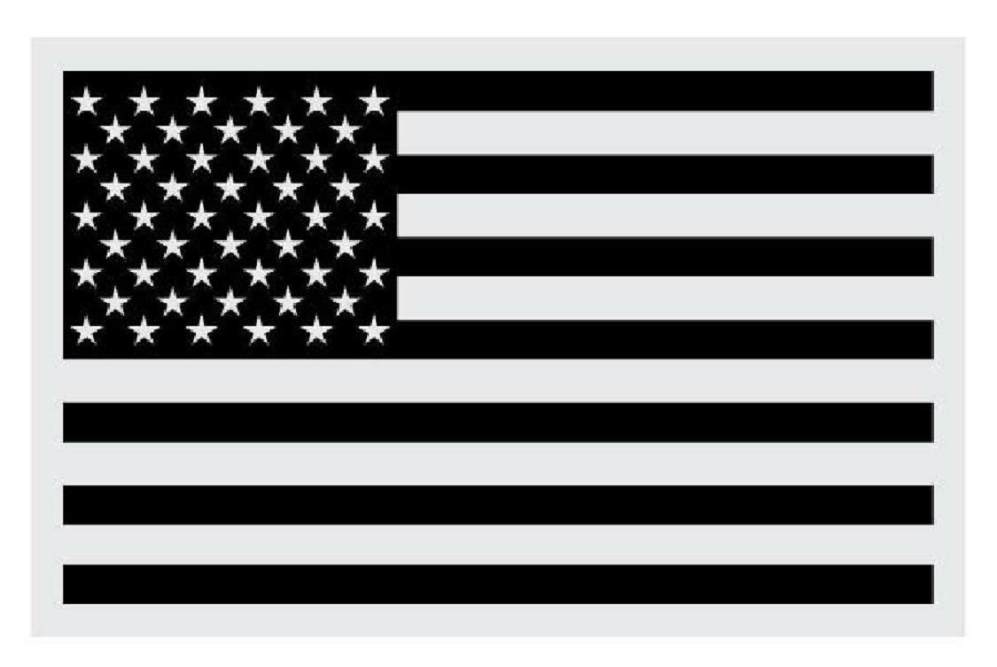American Flag Black Small Reflective Helmet Decal Sticker 2" X 3"