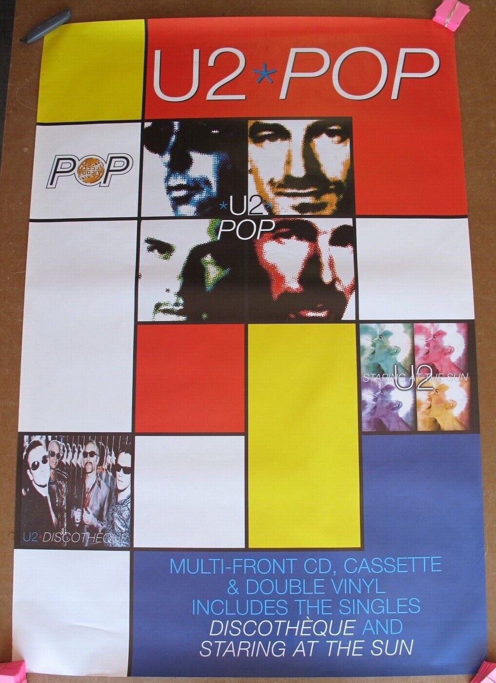 U2 Pop Original 1997 Album Promotional Subway Poster 60 X 40