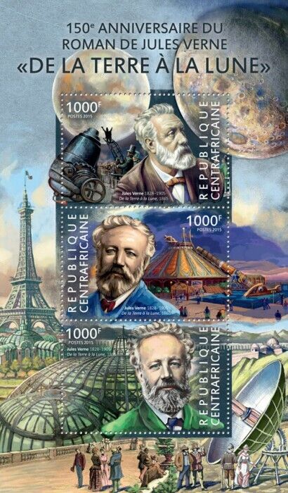 Centrafrique 2015 Mnh. Jules Verne |  Michel Code: 5268-5270