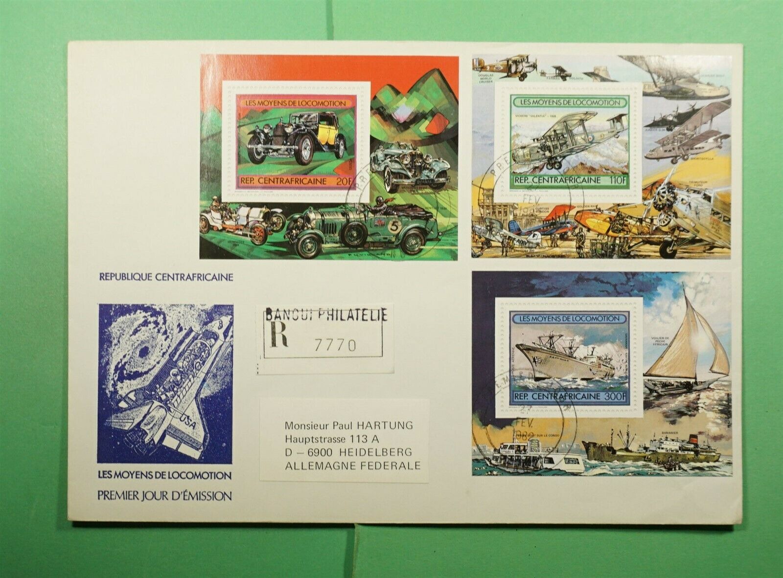 Dr Who 1982 Central African Republic Fdc Transportation S/s Combo Ship  Lg13122