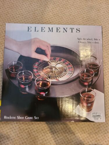 Elements Brand Roulette 6 Shot Glass Game Set Drinking Game New In Box