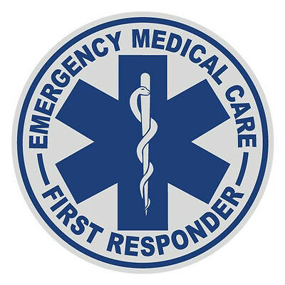 First Responder Small Round Reflective Emergency Firefighter Decal Sticker