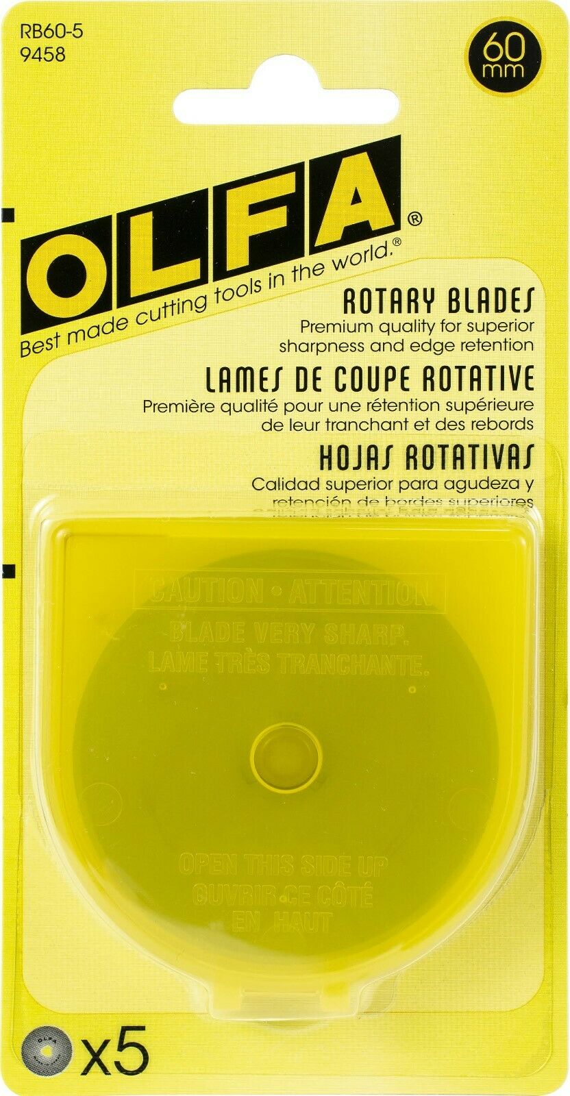 Olfa 60mm Rotary Replacement Blades - 5pk #rb60-5 New