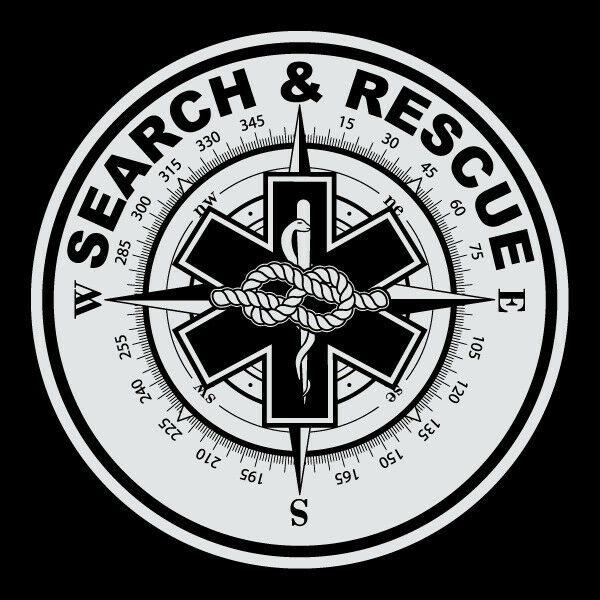 Search & Rescue Small Round Reflective Decal Sticker Star Of Life Compass Rope
