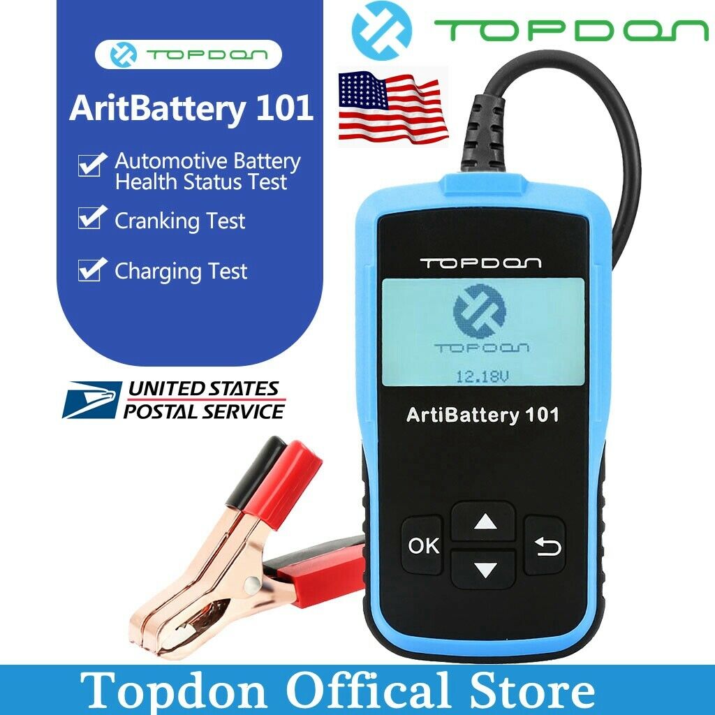 Topdon Ab101 Car Battery Tester Analyzer Cranking Charging Test 12v Cca100~2000