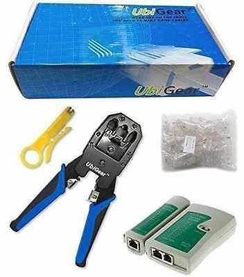 Cable Tester +crimp Crimper +100 Rj45/rj11 Cat5e Connector Plug Network Tool Kit